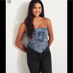 Blue bandana hollister tube top